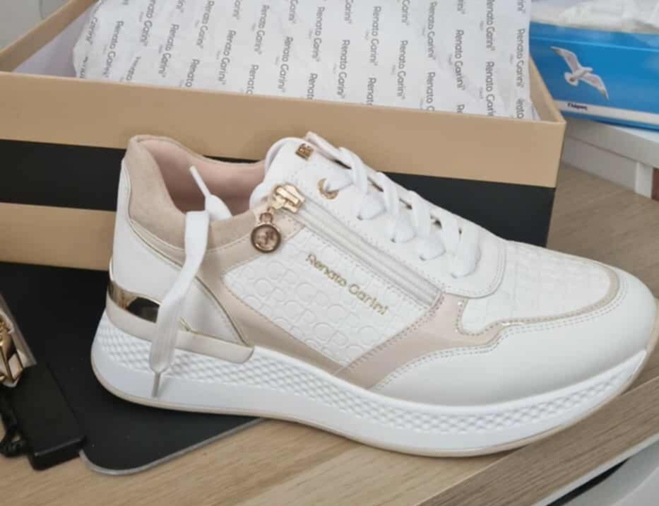 Дамски Маратонки White Stamp Nude Patent Beige