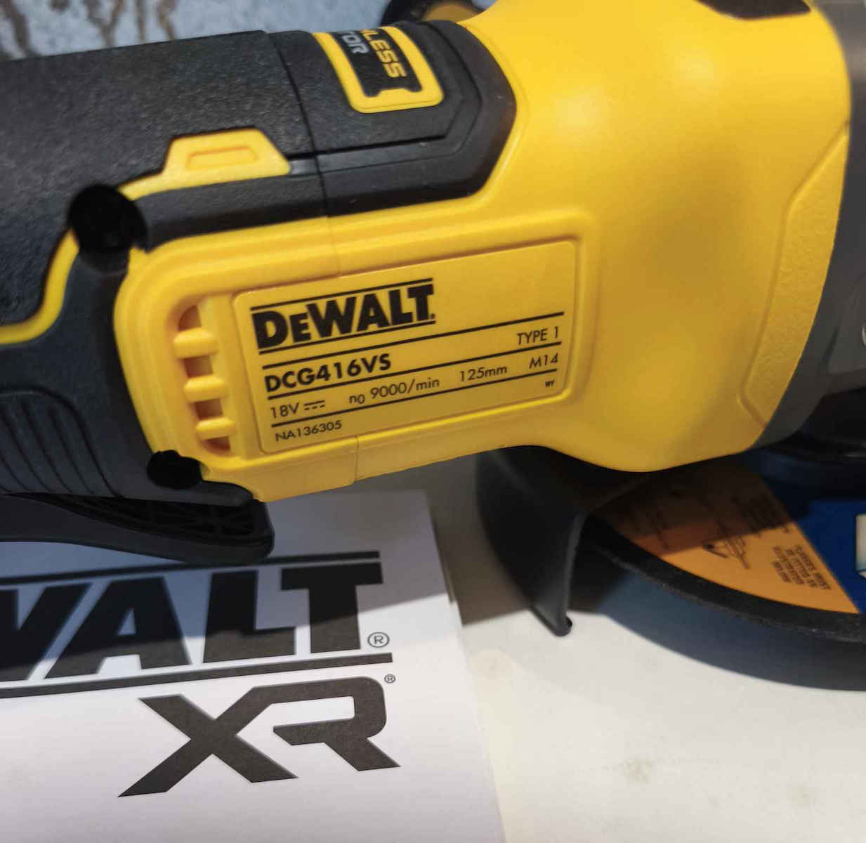 DEWALT DCG416VSN Τροχός 125mm Μπαταρίας Brushless με Ρύθμιση Στροφών 18V Solo
