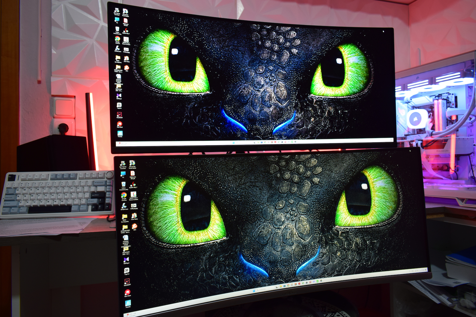 Gigabyte MO34WQC Ultrawide QD-OLED HDR Gebogen Monitor 34" QHD 3440x1440 175Hz mit Reaktionszeit 0.03ms GTG