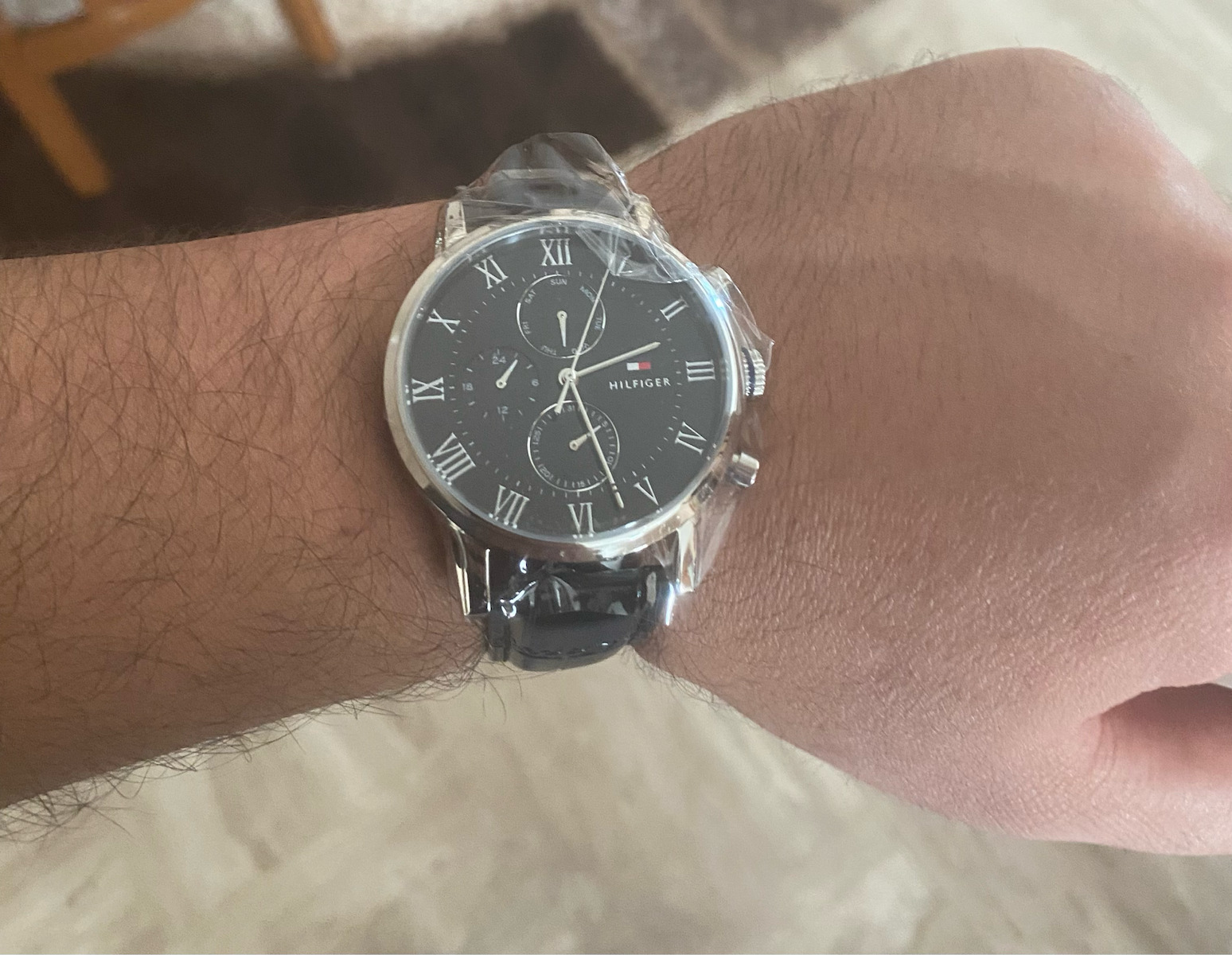 Tommy Hilfiger Kane Ανδρικό Ρολόι 44mm Χρονογράφος Μπαταρίας με Καφέ Δερμάτινο Λουράκι