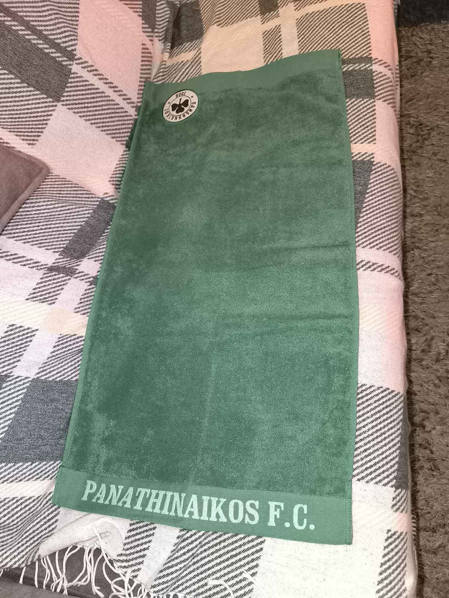 Panathinaikos Πετσέτα Προσώπου Panathinaikos FC 1908 50x100εκ. Πράσινη Βάρους 500gr/m²