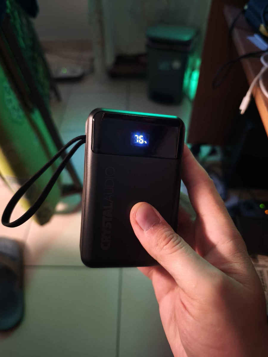 Crystal Audio PBK9 Power Bank 20000mAh 65W with USB-A Port and USB-C Port Power Delivery Black