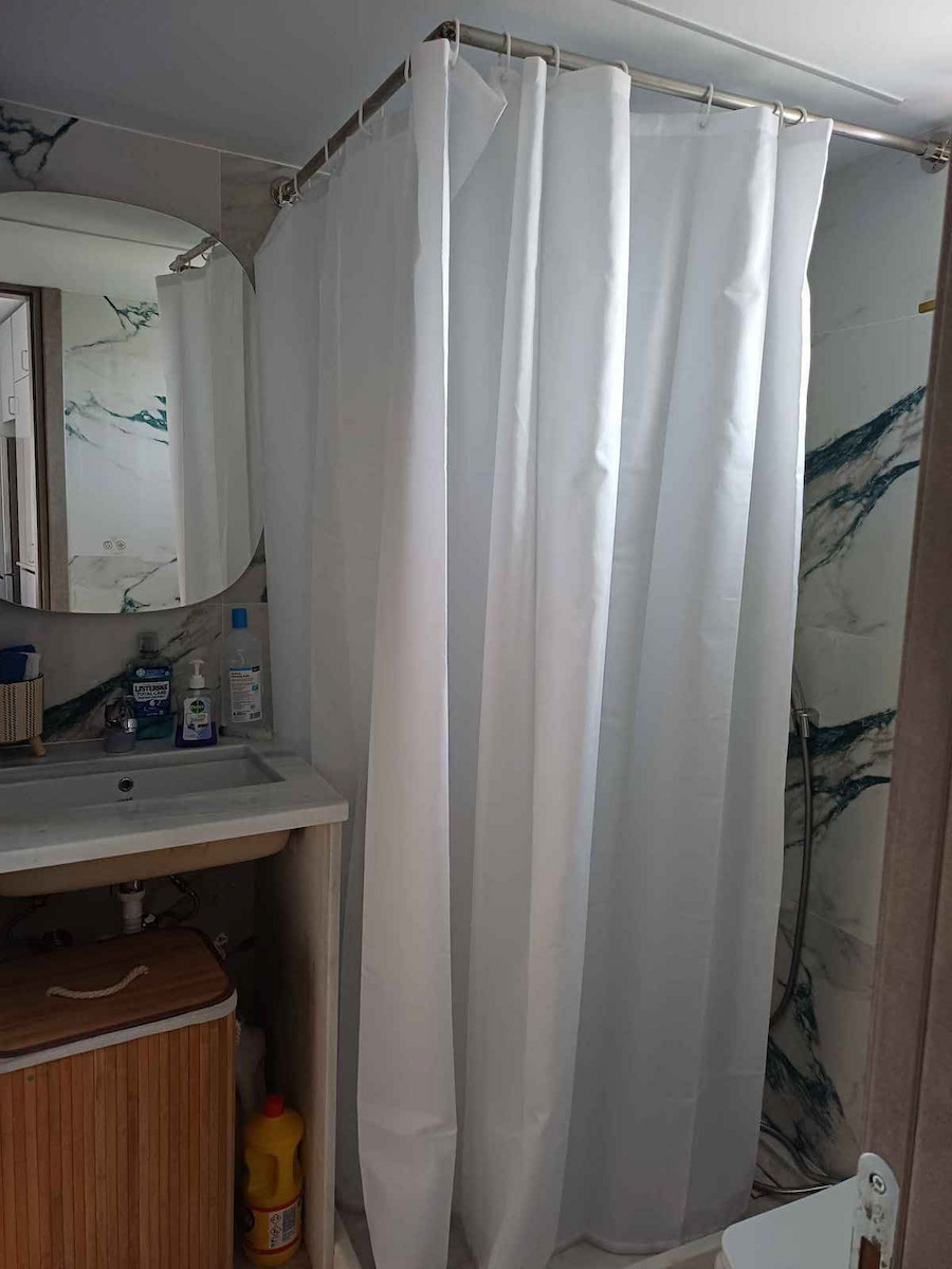 Sealskin Madeira Fabric Shower Curtain 240x200cm White 238501510