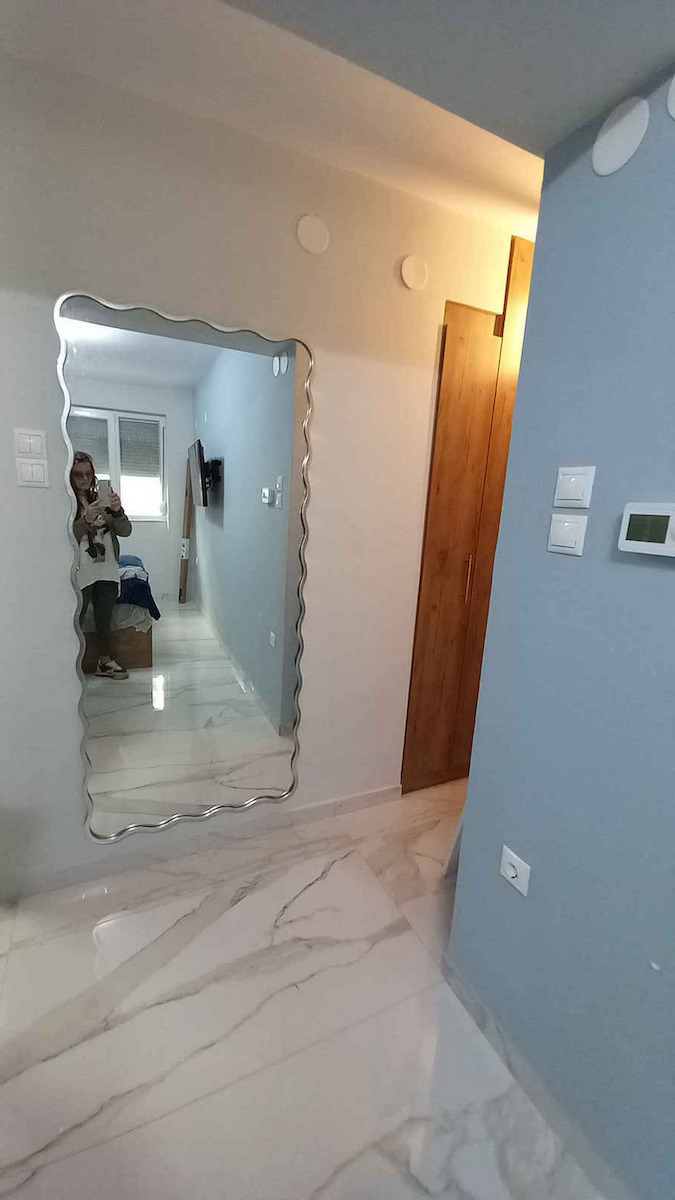 Artekko Καθρέπτης Τοίχου Ολόσωμος με Ασημί Μεταλλικό Πλαίσιο 160x75cm
