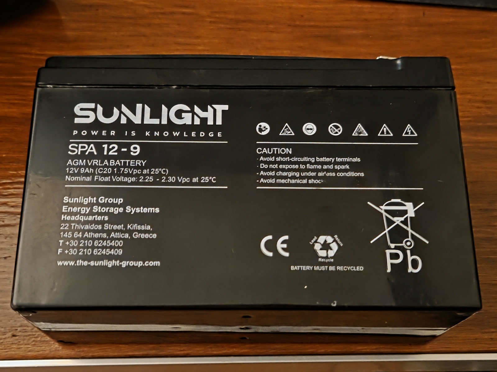 SunLight SPA 12-18 Μπαταρία UPS με Χωρητικότητα 18Ah και Τάση 12V 1τμχ
