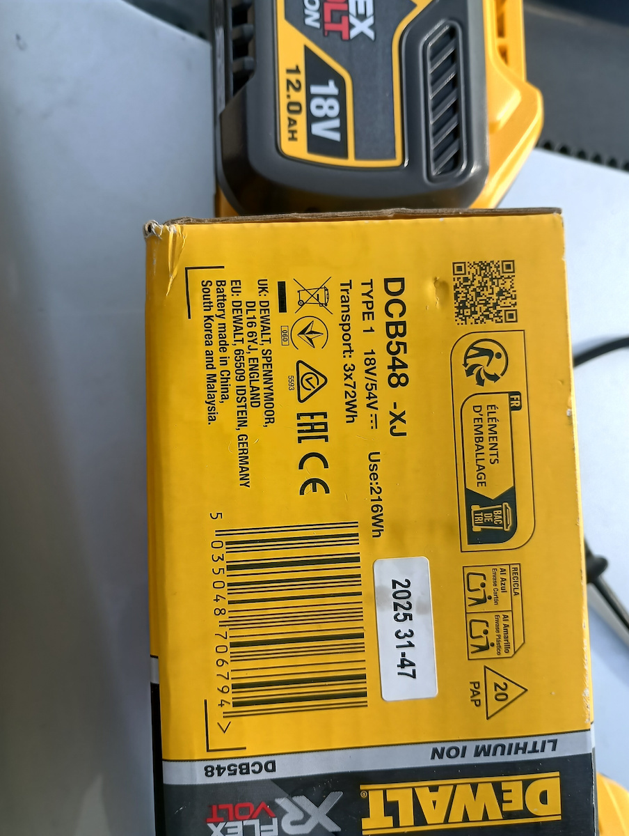 Dewalt Μπαταρία Εργαλείου Λιθίου 54V με Χωρητικότητα 12Ah