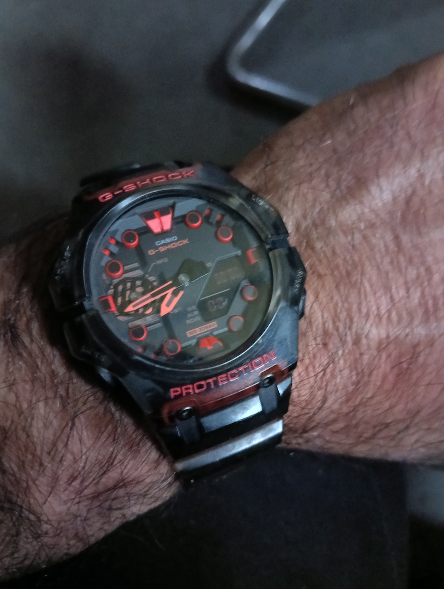 Casio G-shock Analog/Digital Men's Watch 46mm Chronograph Battery with Turquoise Rubber Strap