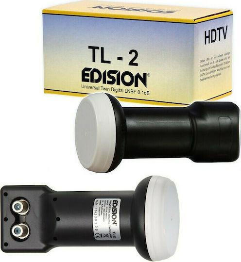 Edision TL-2 LNB Twin (2 Outputs) with Low Noise Limit 0.1dB