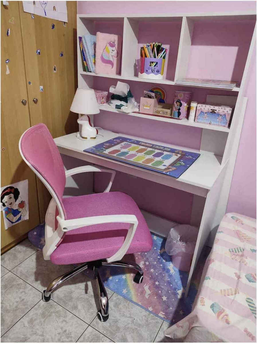 BF2120-s Office Chair with Fixed Arms Pink Woodwell