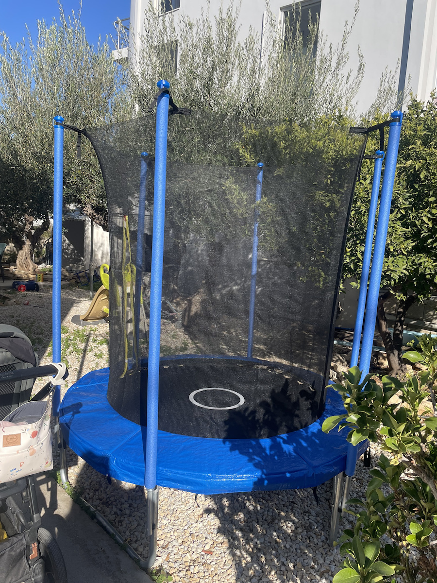 ForAll Balance Trampolin Für Außen Mit Durchmesser 244cm Mit Netz Und Leiter Blau