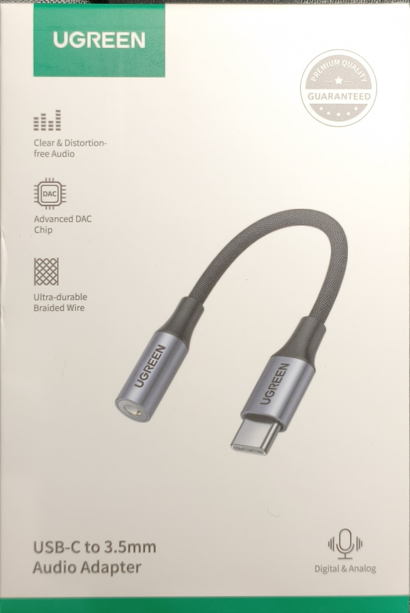 Ugreen Converter USB-C male to 3.5mm female Gray 1pcs 80154