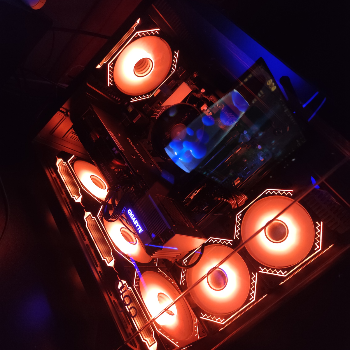 Aigo FT418 Геймърско бюро Midi Tower Компютърна кутия със страничен прозорец и RGB осветление Черен