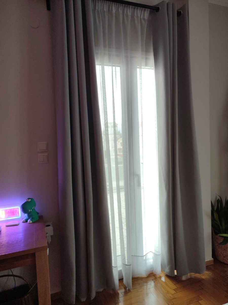Chios Hellas Perdea Opacă Cu Capse Albastru Deschis 140x260 cm