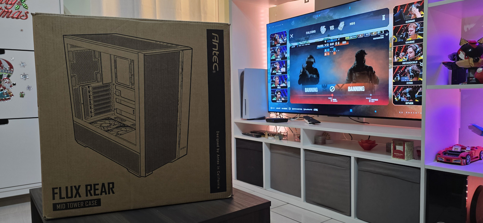 Antec FLUX REAR Gaming Midi-Turm Computergehäuse mit Seitenfenster Schwarz