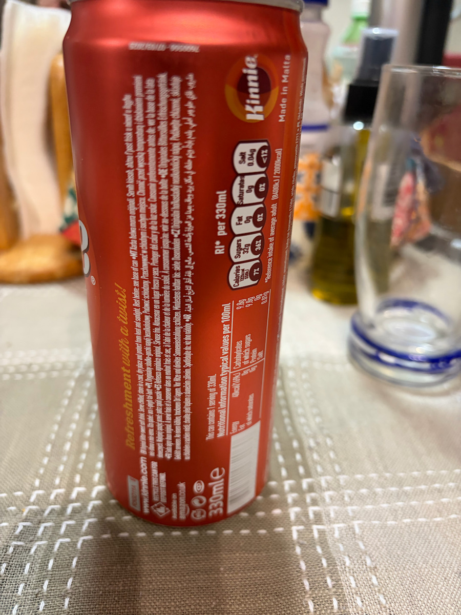 6 X Kinnie Soft Drink 330 Ml