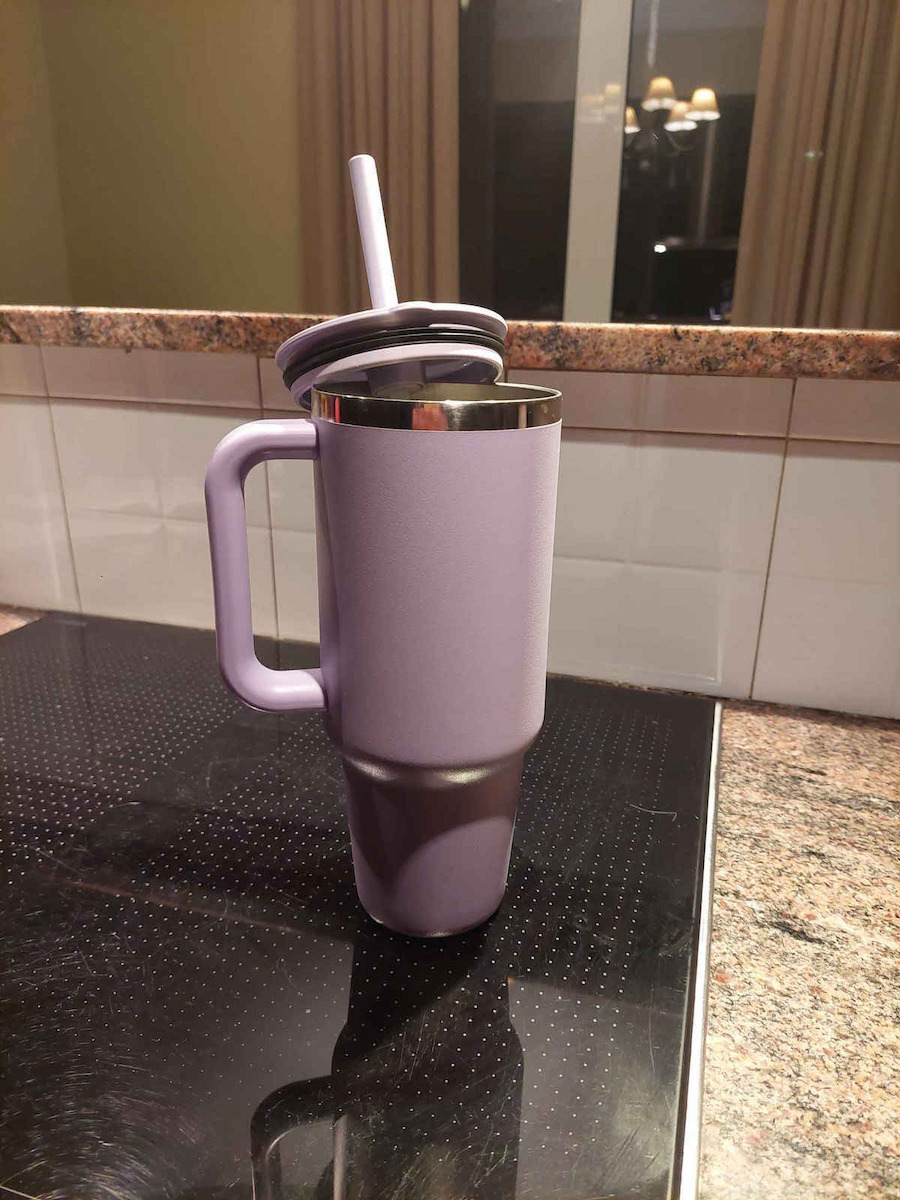Hydro Flask Travel Tumbler Handled Tumbler Θερμός Ανοξείδωτο 710ml Beachplum με Καλαμάκι και Λαβή