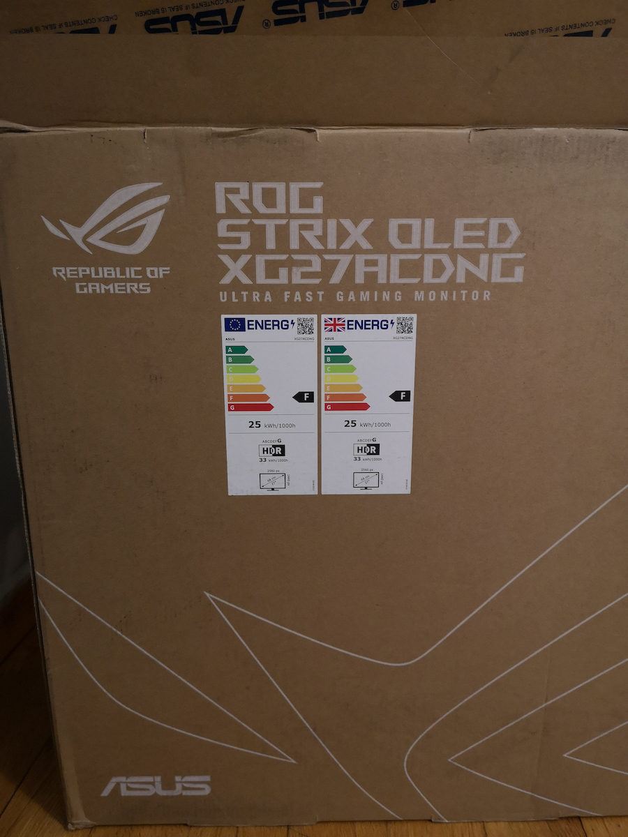 Asus ROG Strix QD-OLED HDR Monitor 26.5" QHD 2560x1440 360Hz with Response Time 0.03ms GTG