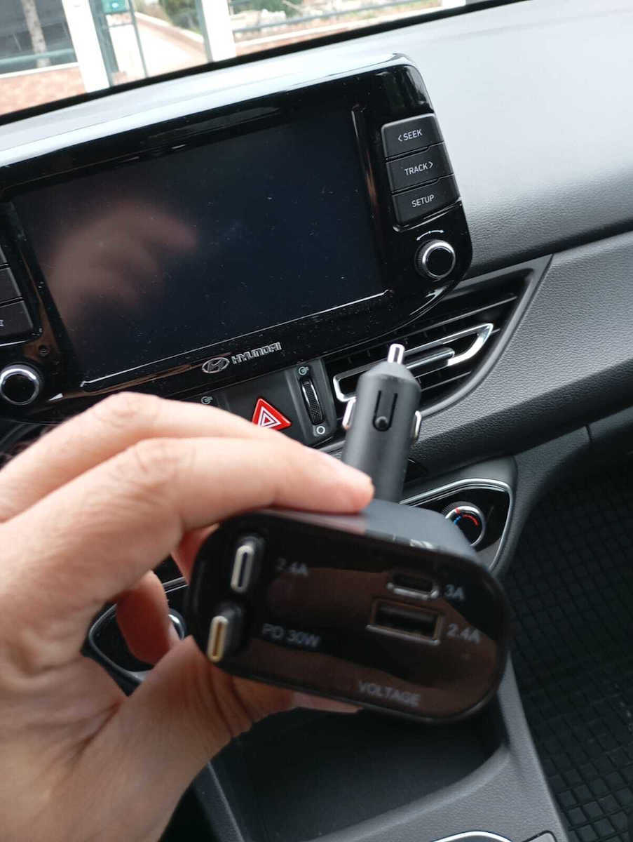 Treqa Auto-Ladegerät 139W mit Anschlüssen: 1xUSB 1xType-C mit Kabel Blitzschlag / Typ-C,TC-TC