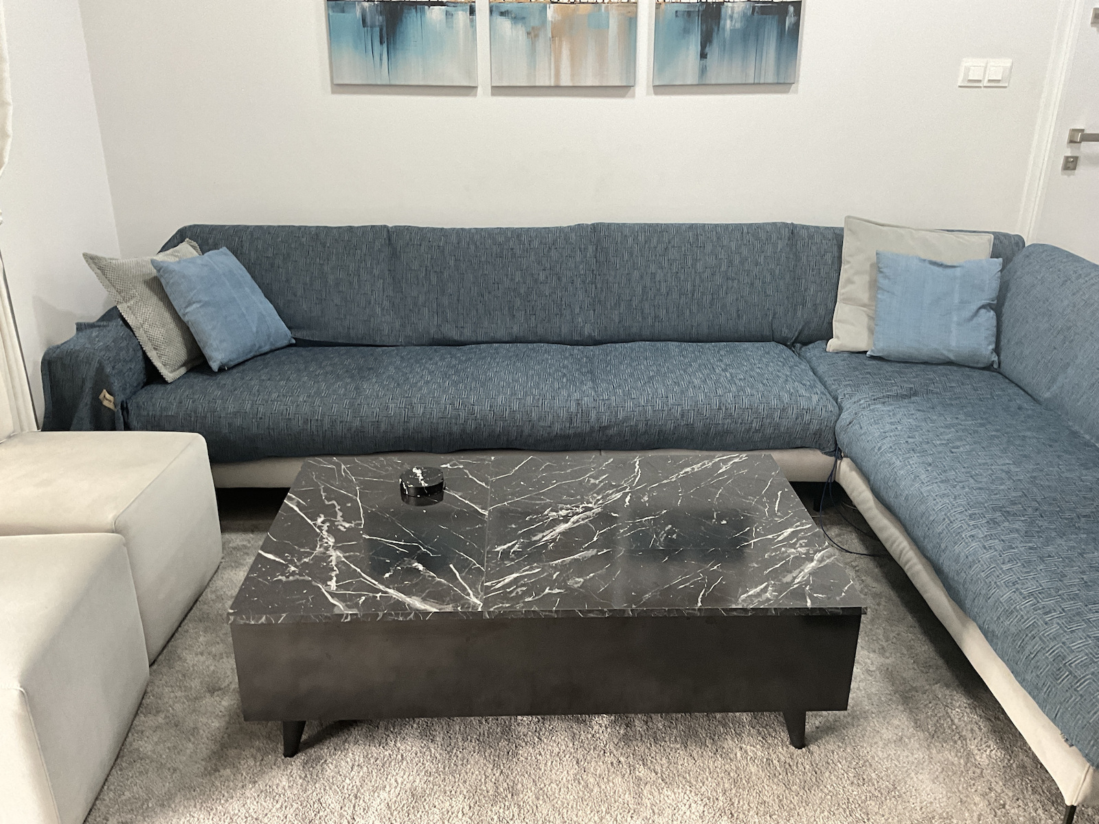 Aslanis Home Basic Collection Ριχτάρι Τετραθέσιου Καναπέ 180x350εκ. Blue