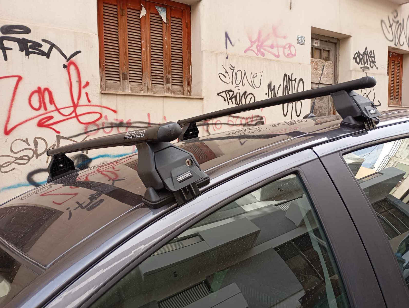 Bare Transversale Menabo Tema Roof Bars Toyota Yaris Xp130 5 Doors Model 2011-2013