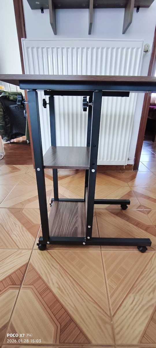 vidaXL Beistelltisch Rechteckig Holz mit Rädern Rauchfichte M50xT30xH55cm