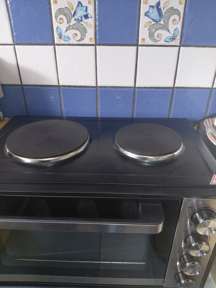 Estia Multicook Compact Elektrischer Ofen 38Es mit 2 Brennern Schwarz