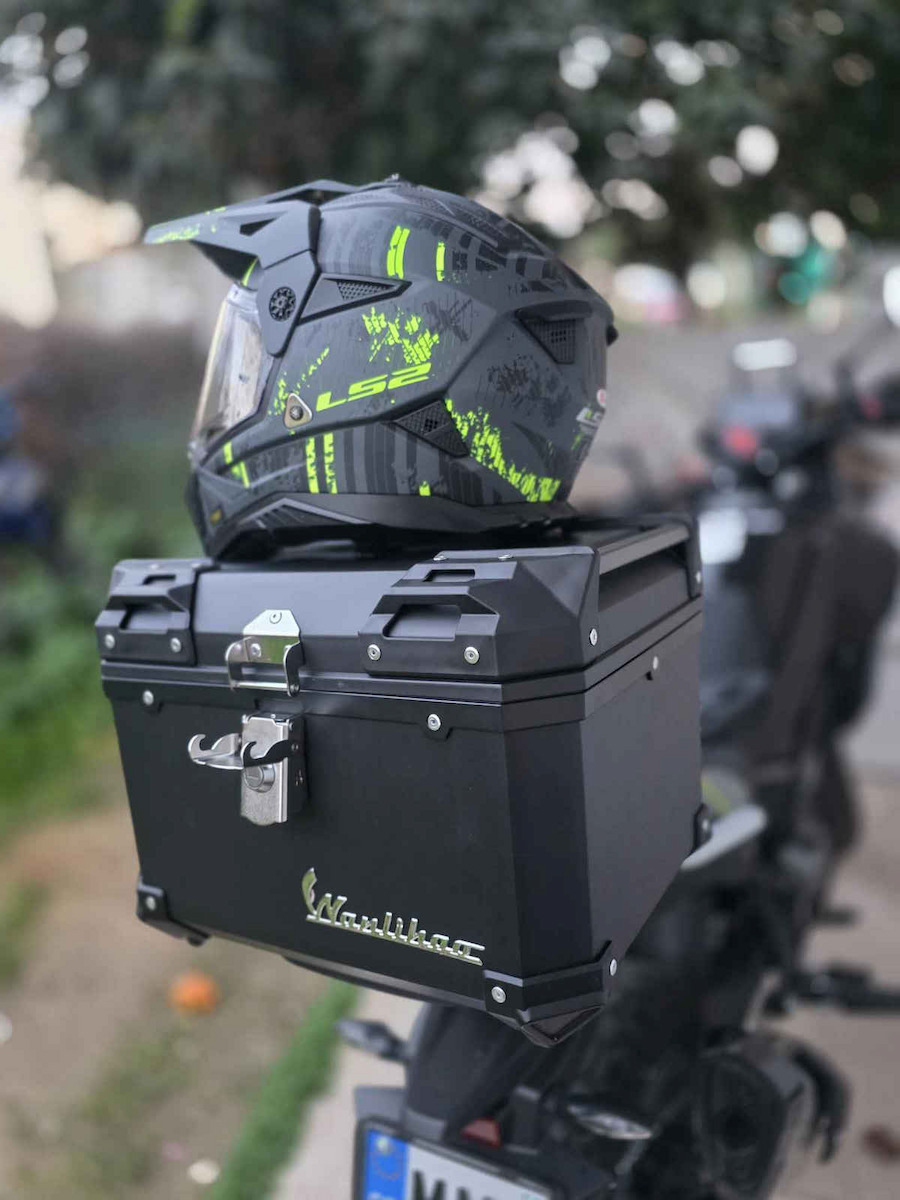 LS2 Pioneer II Crazy Matte Schwarz/Rot Motorradhelm On-Off ECE 22.06 1600gr mit Sunvisor