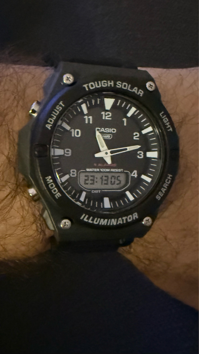 Casio Digital Men's Watch Chronograph Solar with Green Rubber Strap