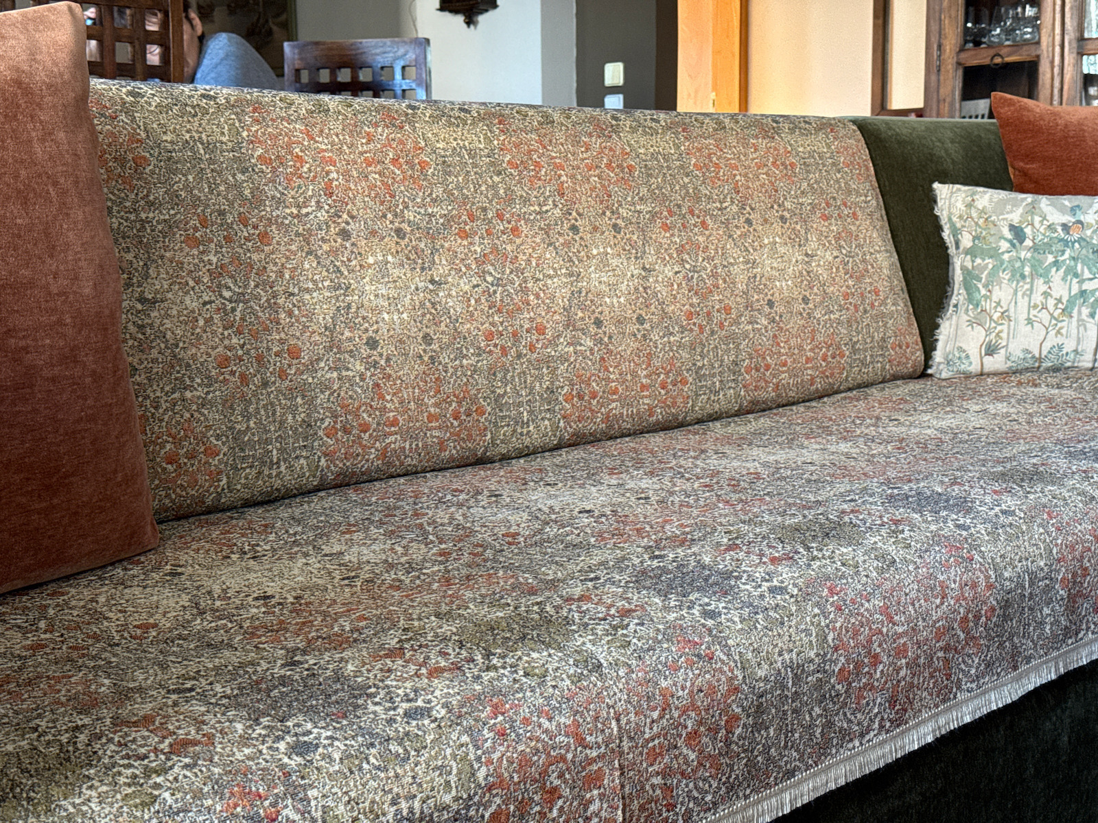 Cotone Jeremy Ριχτάρι Τριθέσιου Καναπέ Στόφα 185x280εκ. Κεραμιδί 88280