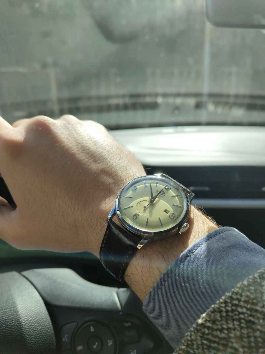 Orient Bambino Men's Watch 40.5mm Automatic with Brown Leather Strap