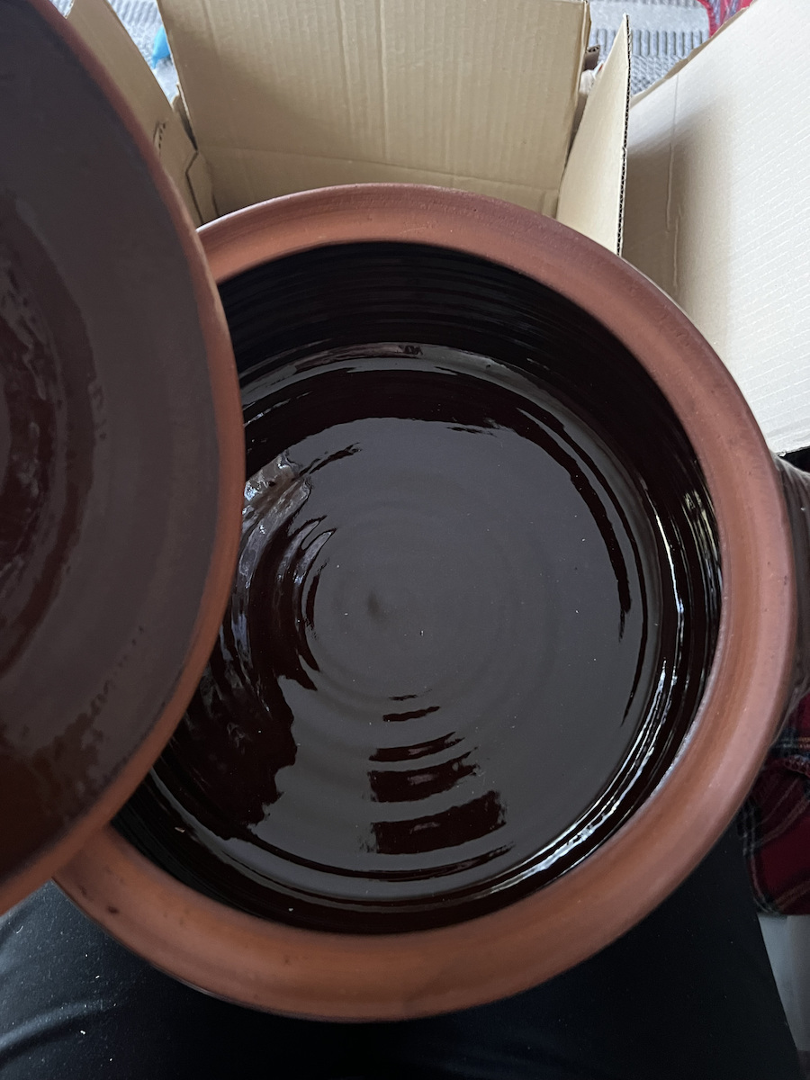 Karageorgos Bros Γάστρα Στρογγυλή Κεραμική 35cm 6lt
