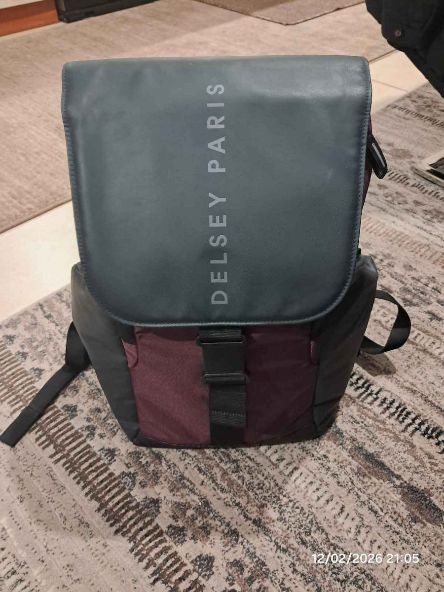 Delsey Securflap Τσάντα Πλάτης για Laptop 15.6" σε Μπορντό χρώμα