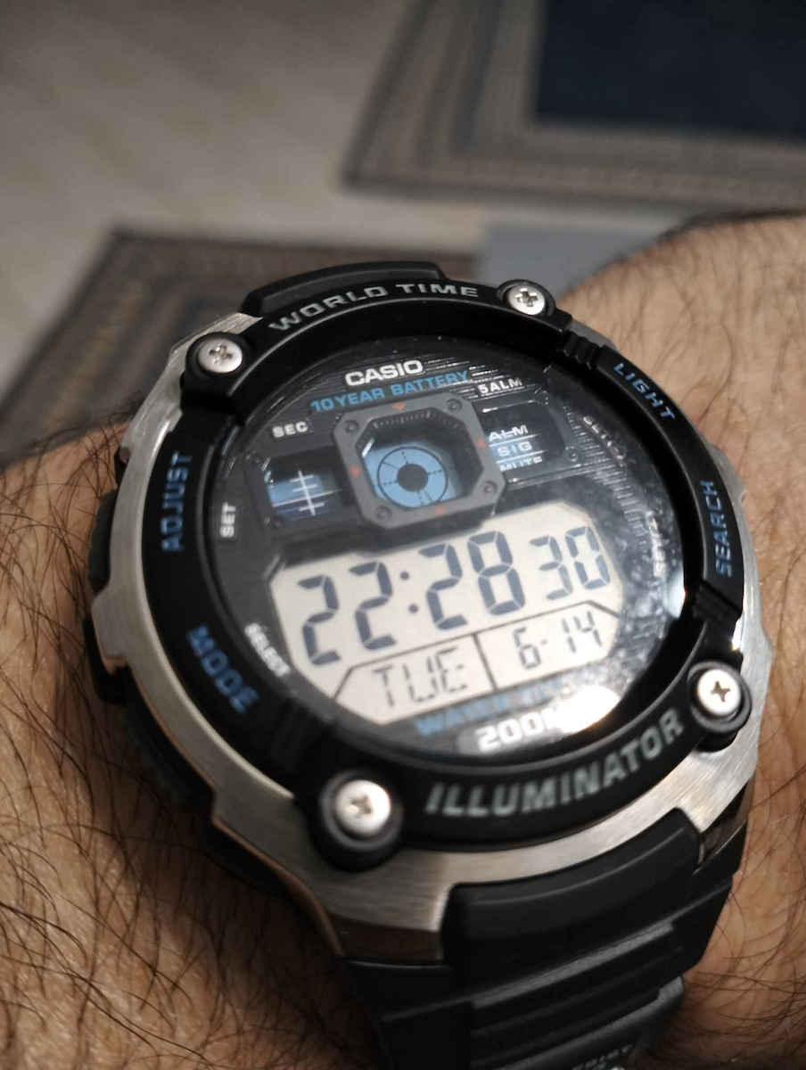 Casio Colecție Ceas Digital Barbatesc 47mm Cronograf cu Baterie cu Curea din Cauciuc Negru