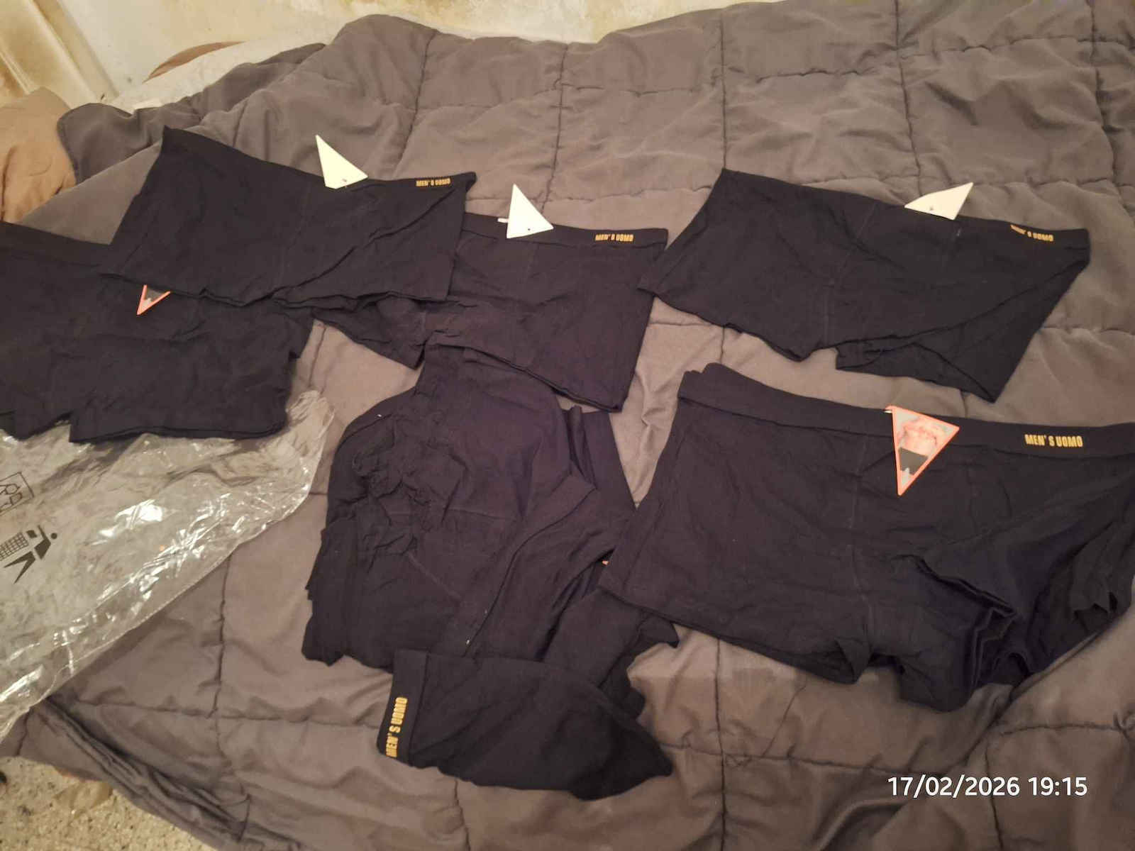 2828 Men's Boxers Black 12Pack
