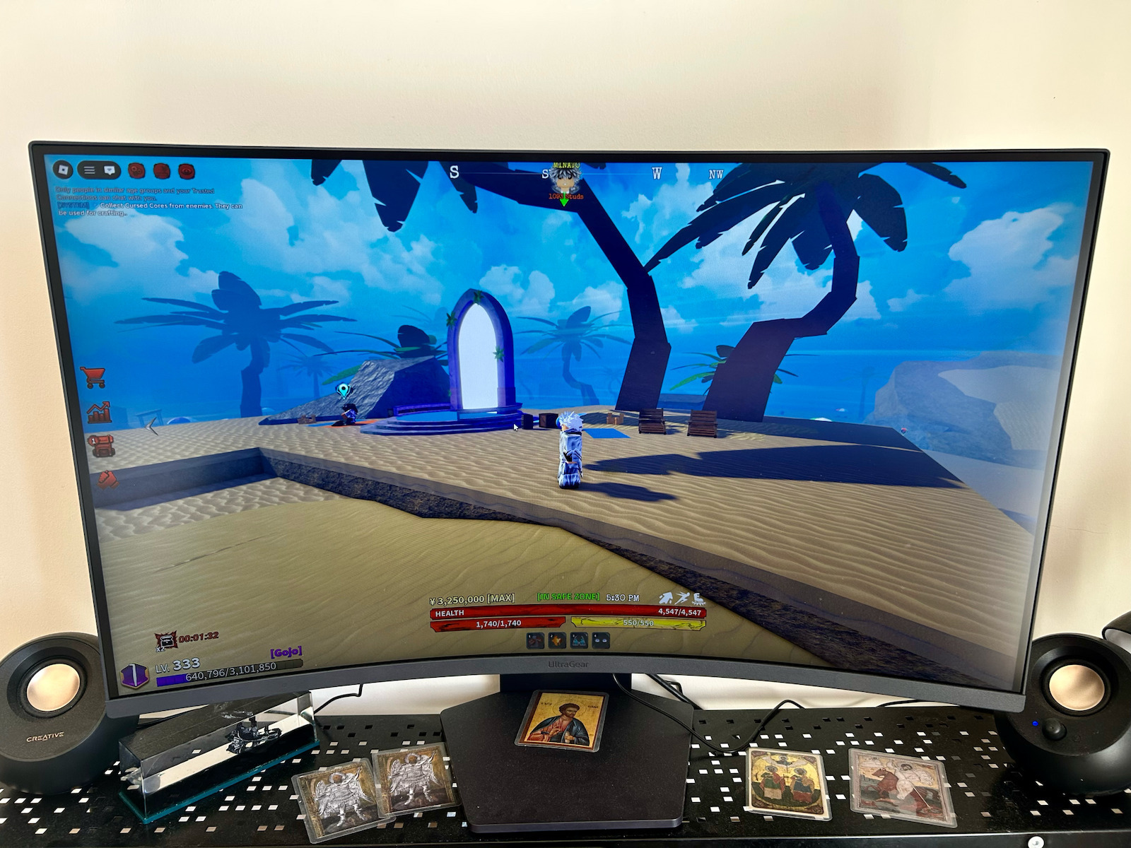 LG UltraGear 32GS60QC-B VA HDR Curved Gaming Monitor 31.5" QHD 2560x1440 180Hz με Χρόνο Απόκρισης 1ms GTG