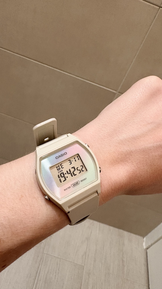Casio Collection Damen Uhr Chronograph mit Rosa Kautschukarmband