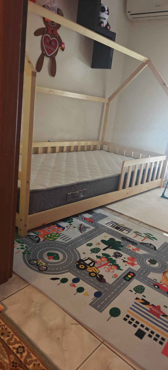 Phyllis Kids Bed Montessori Single Gray for Mattress 90x190cm