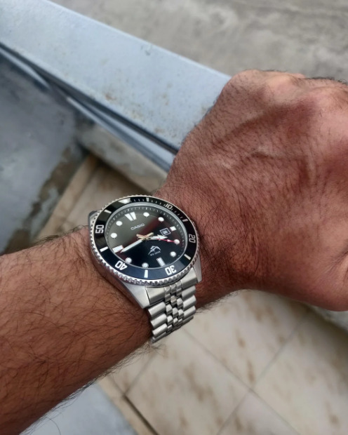 Bracelet All Stainless Steel Casio Mdv-107 Duro Jubilee Logo 22mm