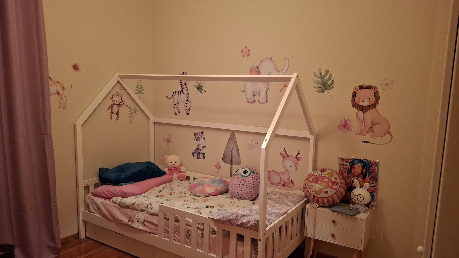 Phyllis Kids Bed Montessori Single with Storage Space Beige for Mattress 90x190cm