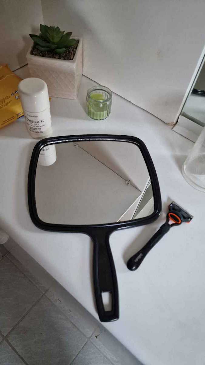 Eurostil Makeup Mirror Hand 22.5x32cm Black