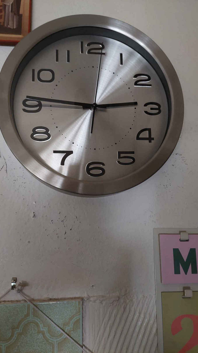 Nedis Wall Clock Metallic Black Ø30cm