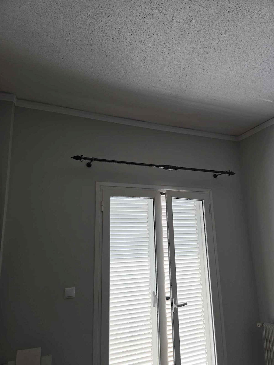 Zogometal Metallic Curtain Pole Rustique Collection Single Φ25mm 160cm Black Patina Silver