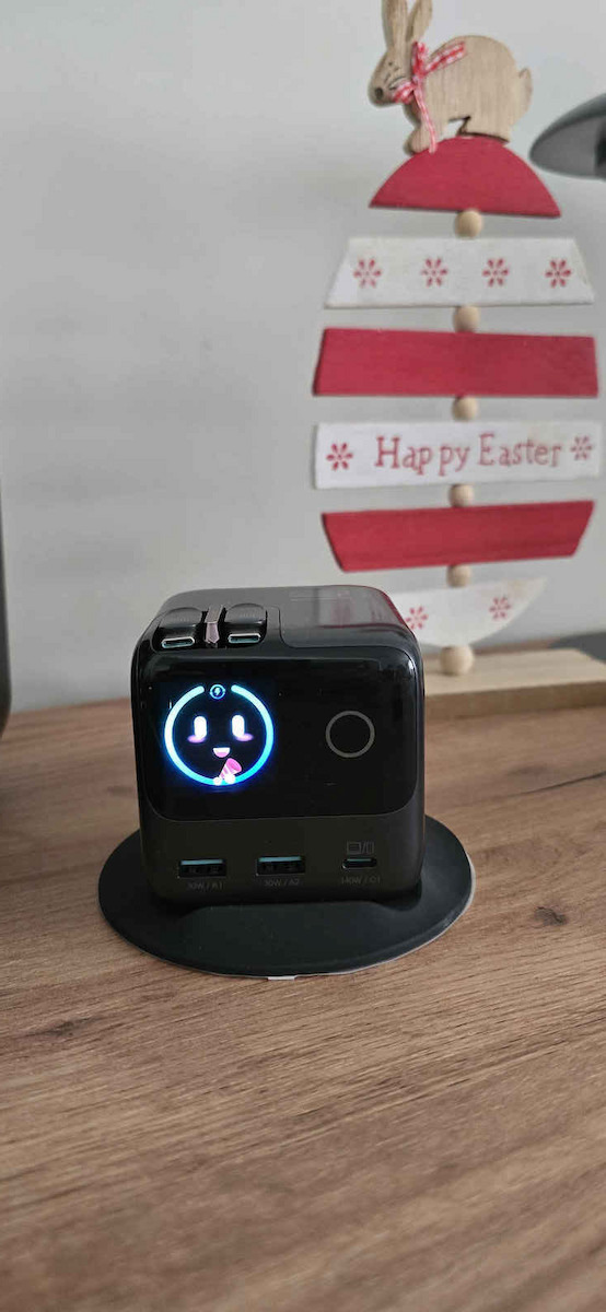 Joyroom Βάση Φόρτισης GaN με 2 Θύρες USB-A και Θύρα USB-C και Καλώδιο USB-C 140W Quick Charge 3.0 σε Γκρι χρώμα (JR-TRD01)