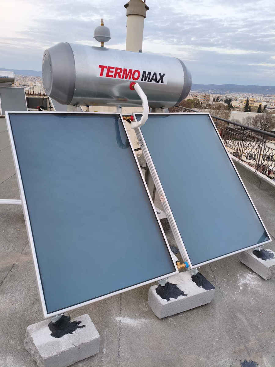 Termomax Ηλιακός Θερμοσίφωνας 160 λίτρων Glass Διπλής Ενέργειας με 2τ.μ. Συλλέκτη