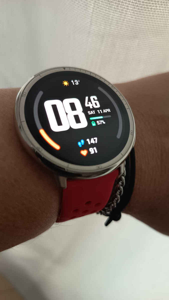 Amazfit Active 2 Stainless Steel Smartwatch με Παλμογράφο (Κόκκινο)