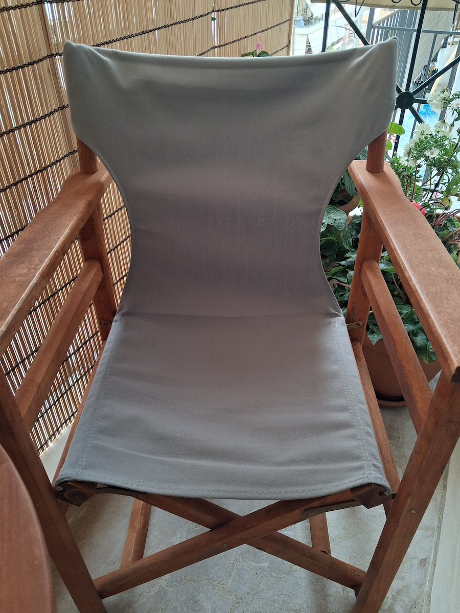 Politishome Director Chair Cover Canvas Gray 46.5x79cm