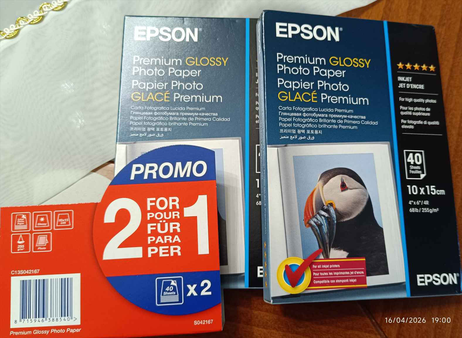 Epson Premium Glossy Photo Paper A6 (10x15) 255gr/m² for Printers Inkjet 80 Sheets