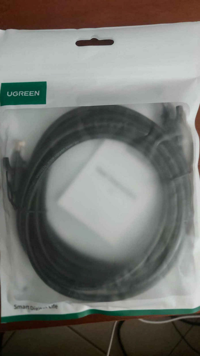 Ugreen Flat U/UTP Cat.6 (Gigabit) Network Cable Ethernet 15m Black