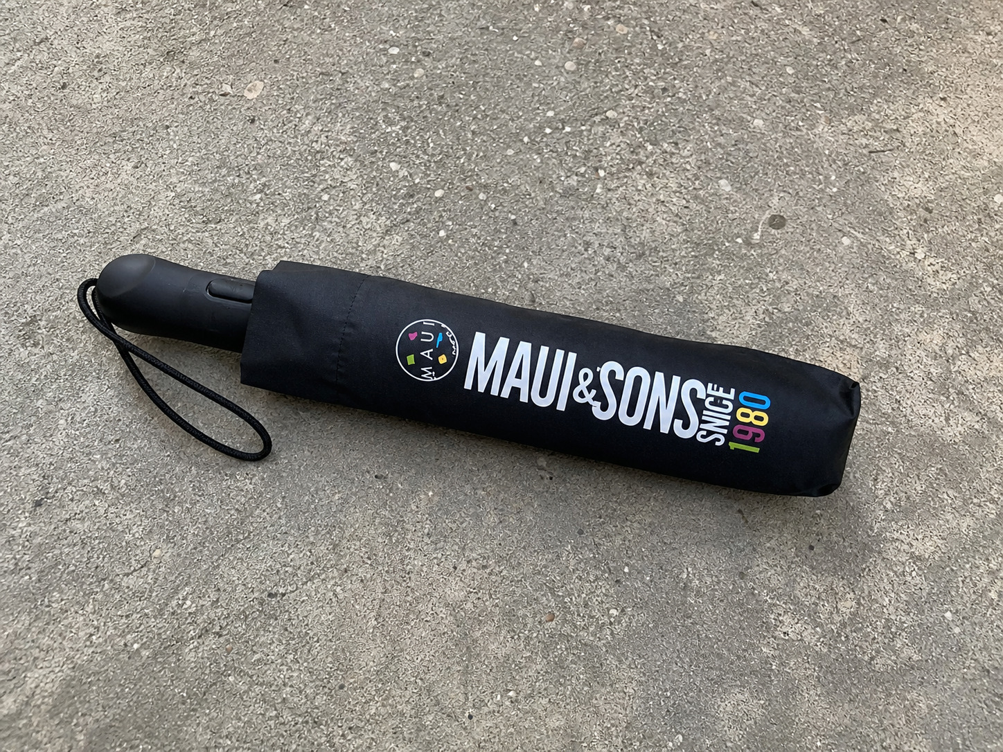 Maui & Sons Αντιανεμική Αυτόματη Ομπρέλα Βροχής Σπαστή Μαύρη