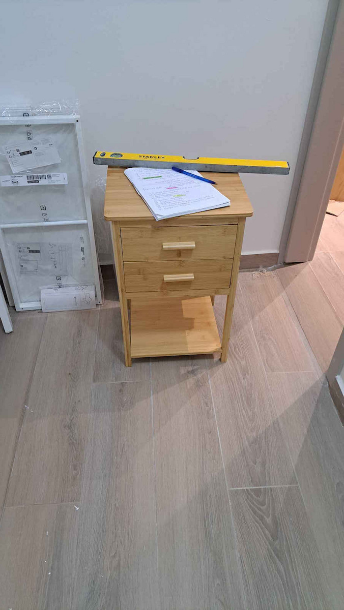 Κομοδίνα από Μπαμπού Μπεζ 2τμχ 40x34x60cm